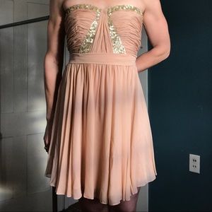 Rebecca Taylor blush rose sequin cocktail dress